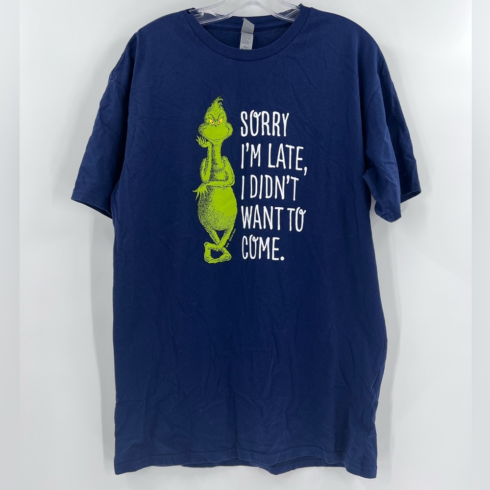 Big and tall Dr. Seuss The grinch men’s tshirt sorry I’m late size XL TALL